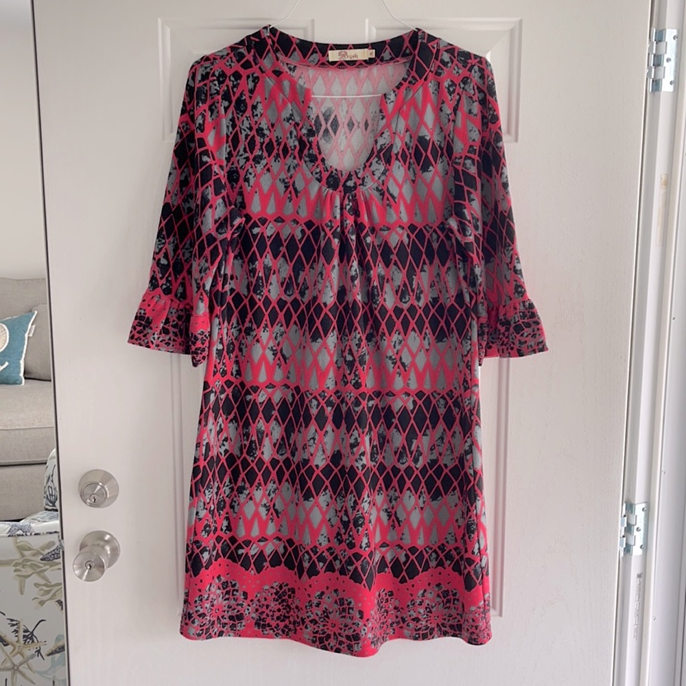 Black, pink and gray dress - Aryeh